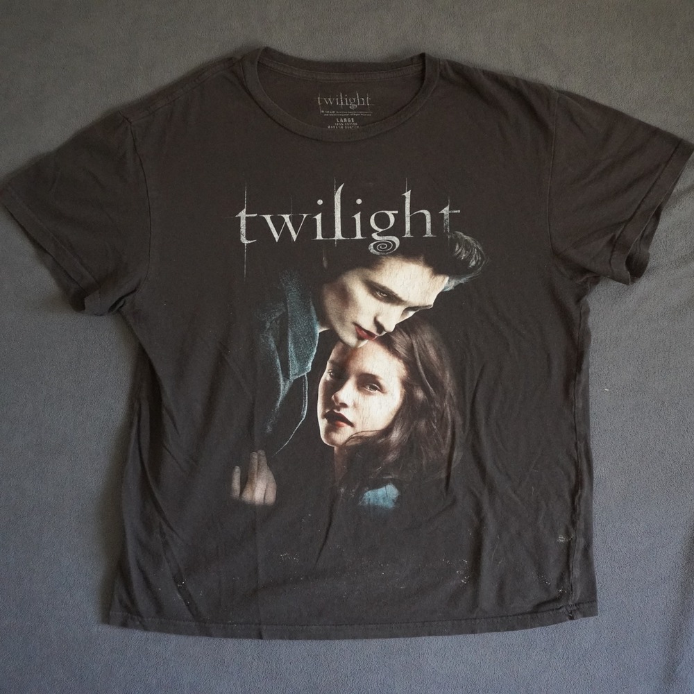 Twilight Movie Promo T-Shirt Edward Bella Graphic Tee Black Large Lionsgate